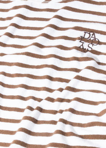long sleeve tee stripes | white/dark truffle