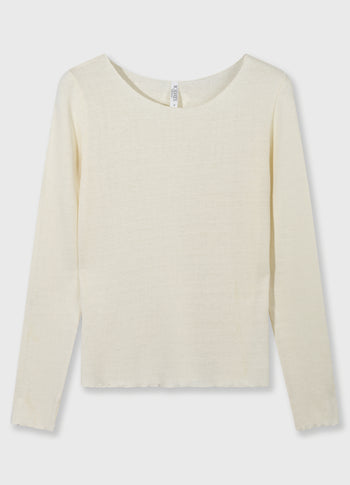 long sleeve tee mesh | soft vanilla