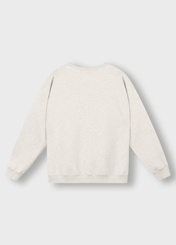 statement sweater logo | soft white melee