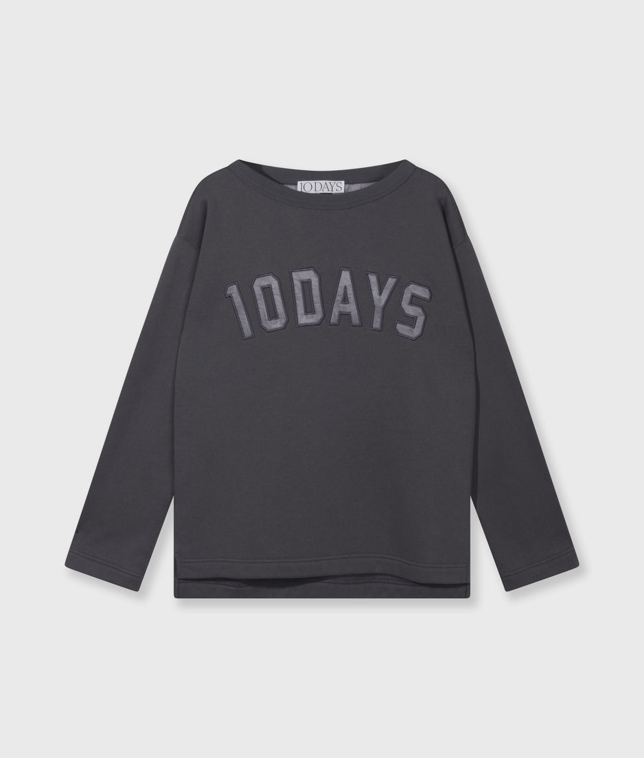 petite statement sweater | steel blue