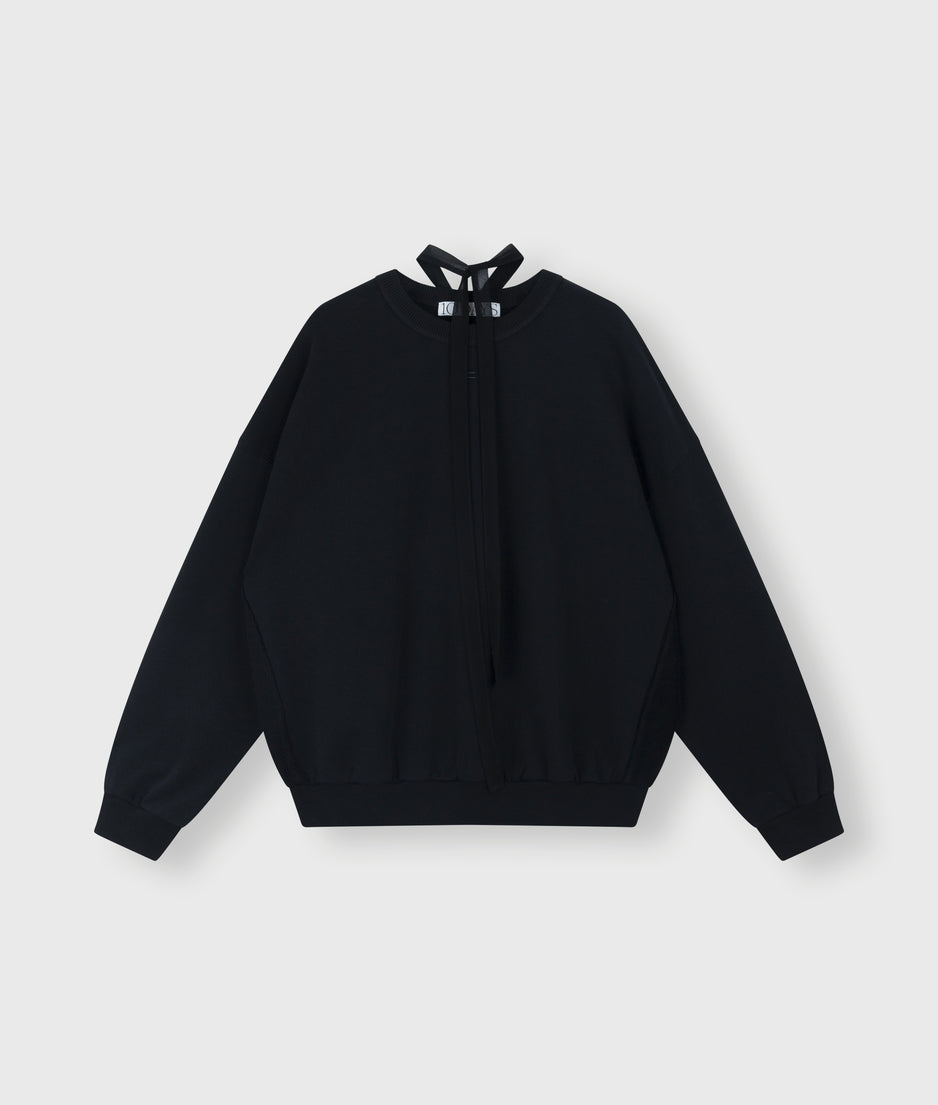 bow sweater | black