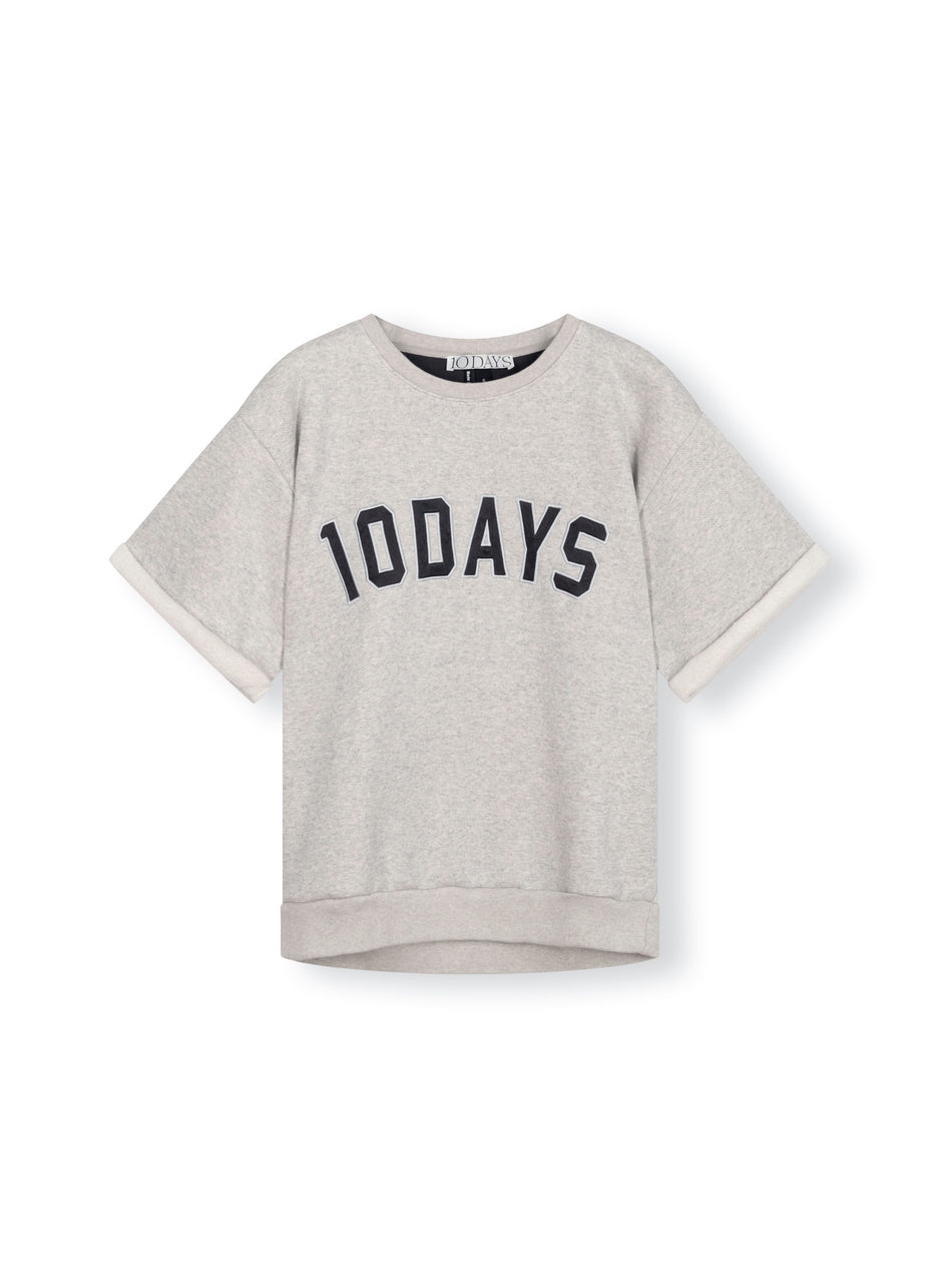 shortsleeve sweater | light grey melee