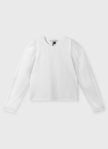 soft sweater puff sleeves | ecru