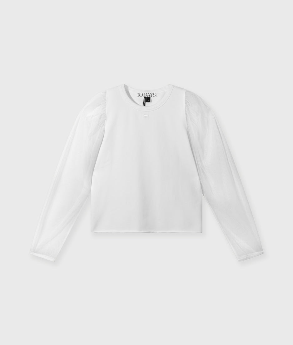 soft sweater puff sleeves | ecru