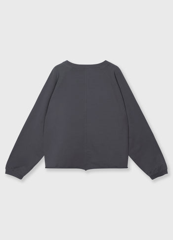 silent chique raglan sweater | steel blue