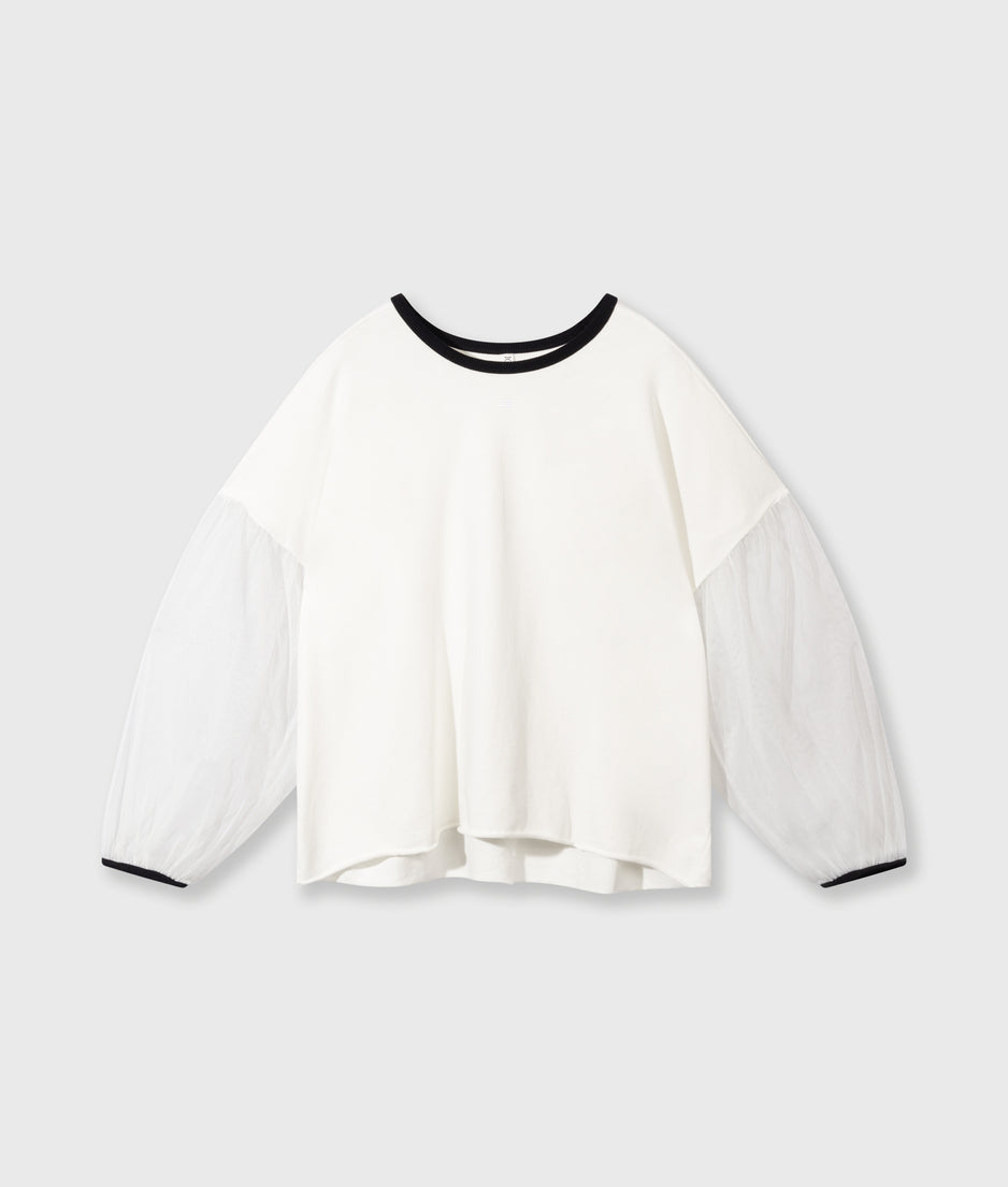 soft sweater tulle sleeves | ecru