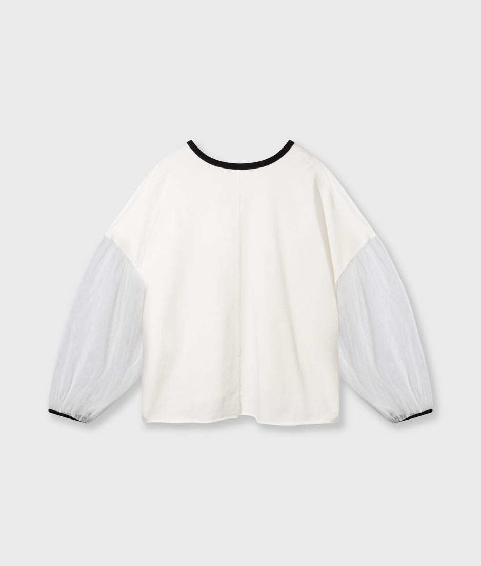 soft sweater tulle sleeves | ecru