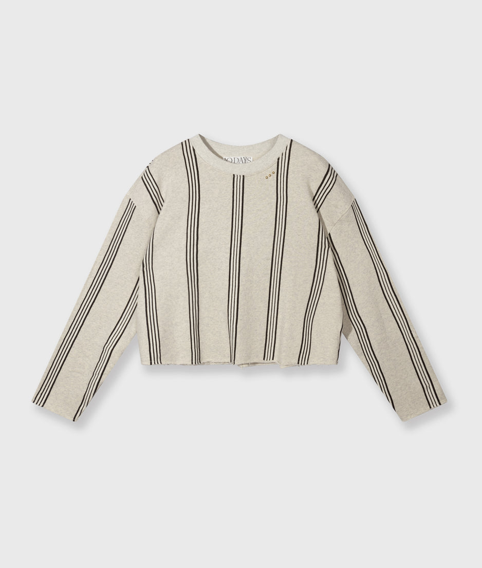 easy sweater stripes | soft white melee