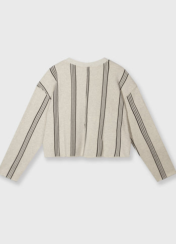 easy sweater stripes | soft white melee