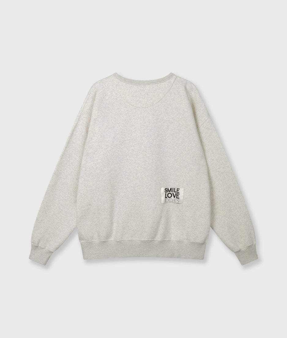statement sweater smile love | soft white melee