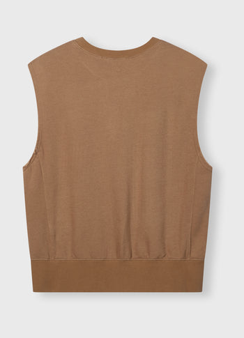 sleeveless sweater | cedar brown