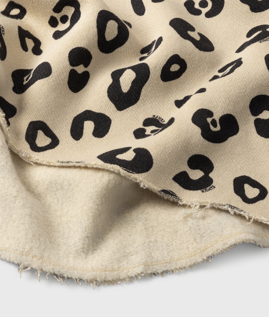 raw edge sweater leopard | oyster