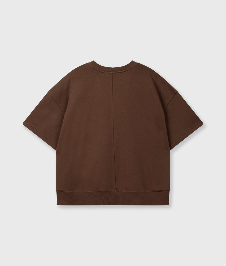 short sleeve sweater | dark truffle