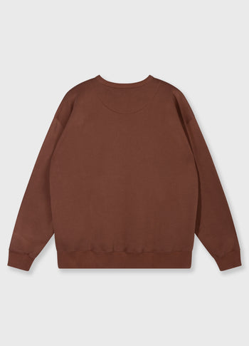 statement sweater logo | deep brown