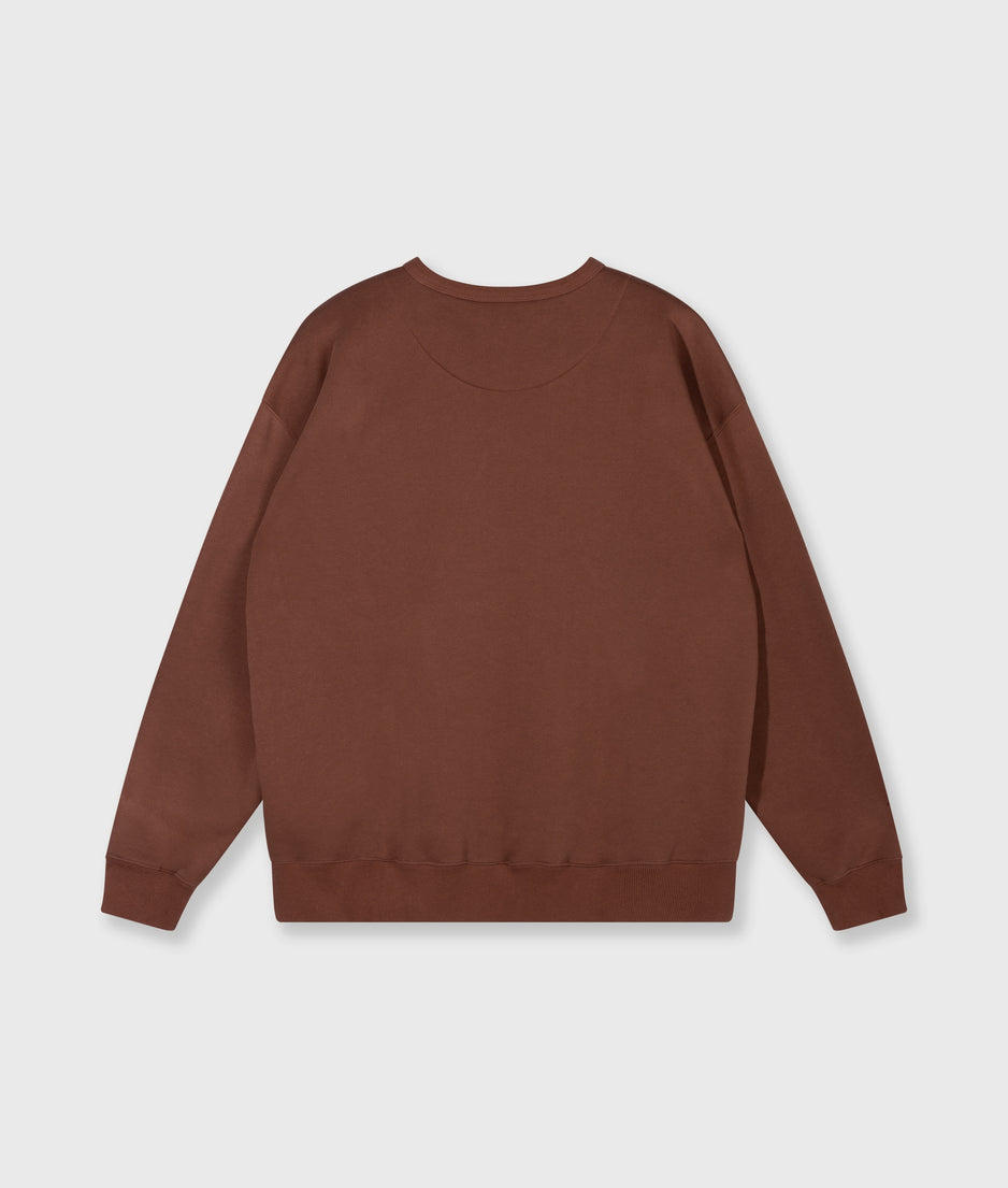 statement sweater logo | deep brown