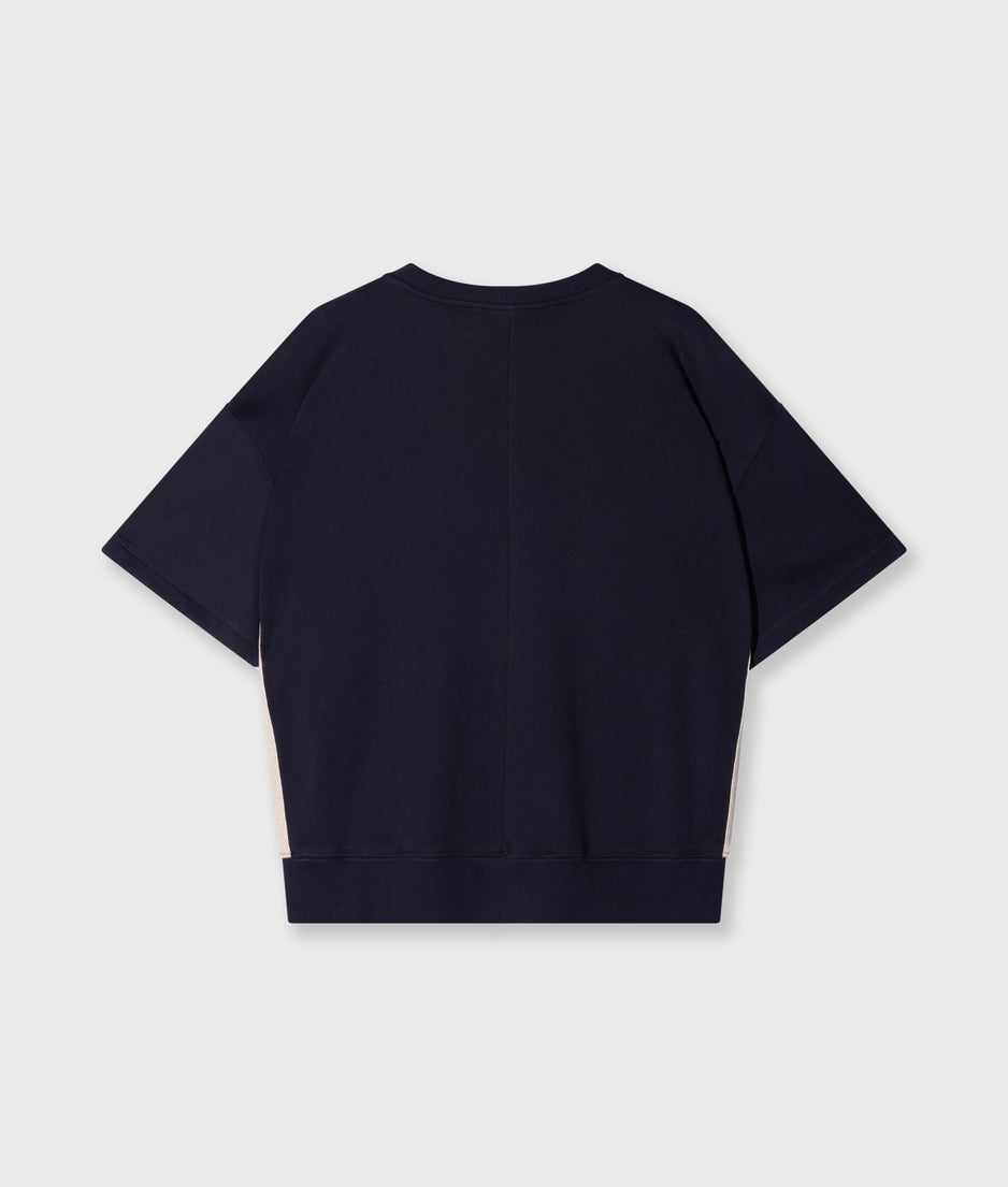 short sleeve sweater patch | dark navy