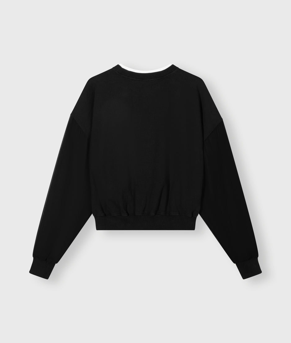 pleated sweater chiffon | black