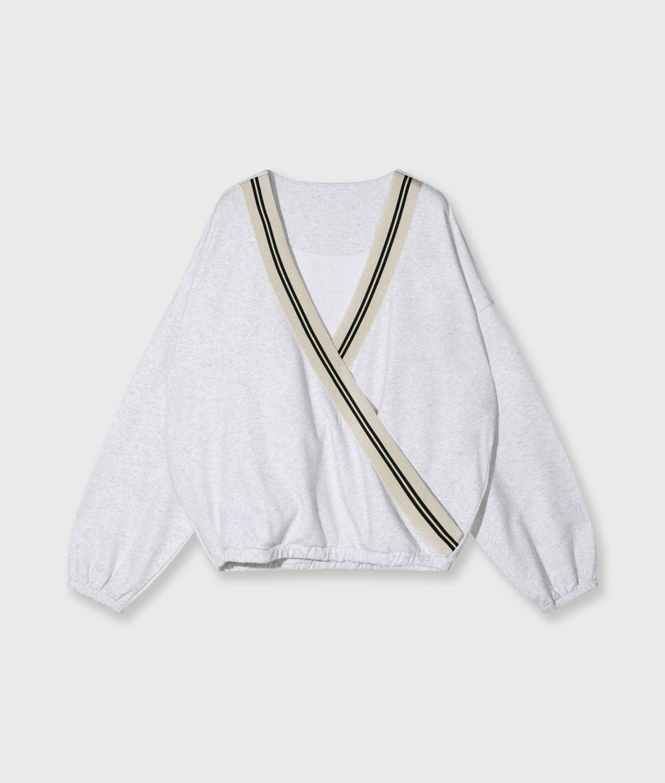dance sweater tape | white grey melee