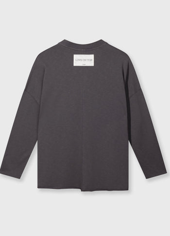 beach sweater slub fleece | steel blue