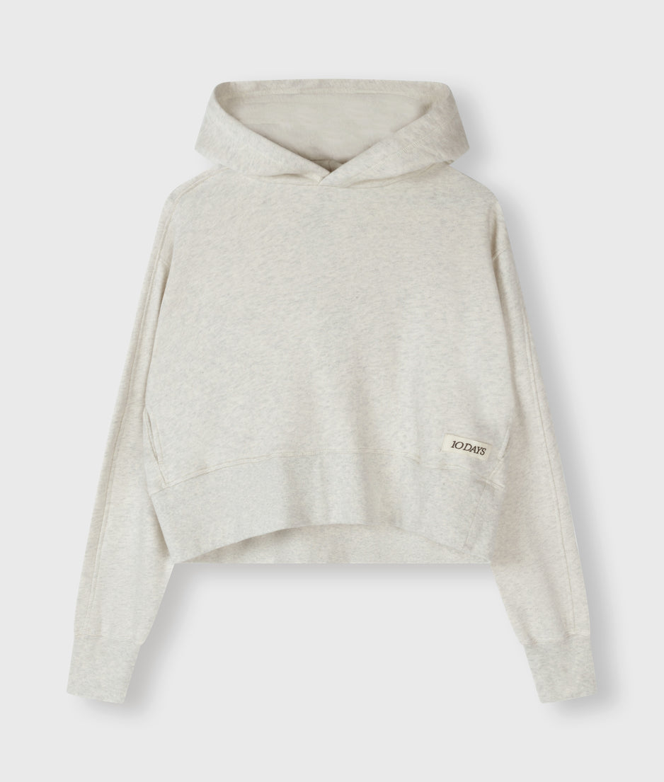 cropped hoodie | soft white melee