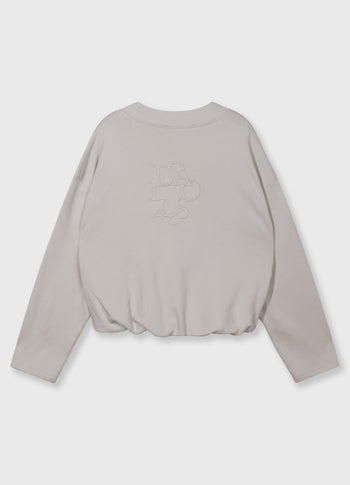 Ballonpullover mit V-Ausschnitt | stone