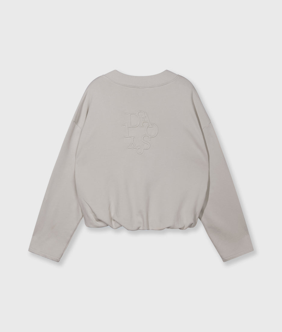Ballonpullover mit V-Ausschnitt | stone