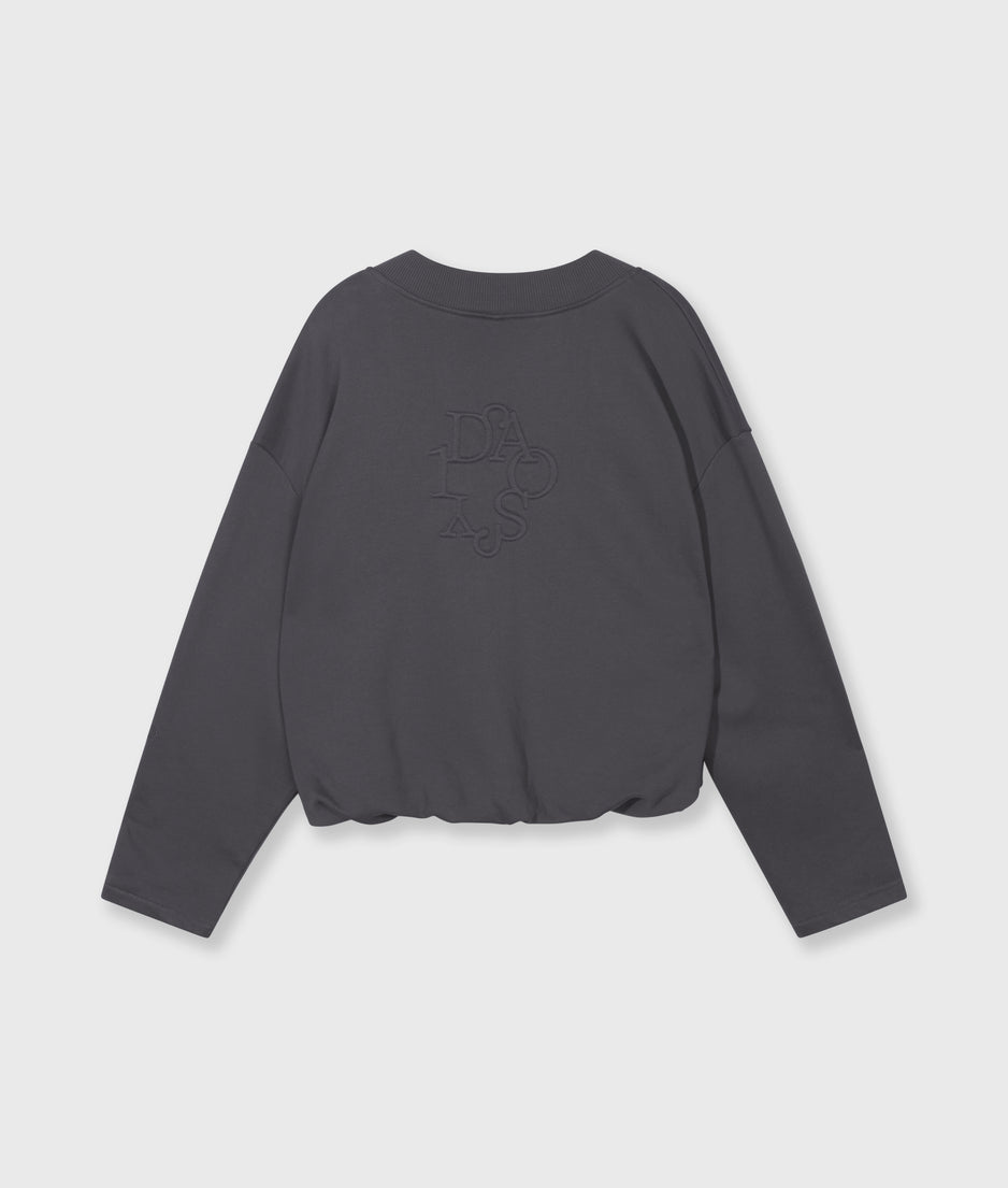 Ballonpullover mit V-Ausschnitt | steel blue