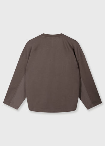 sweater v-neck fleece | moonrock