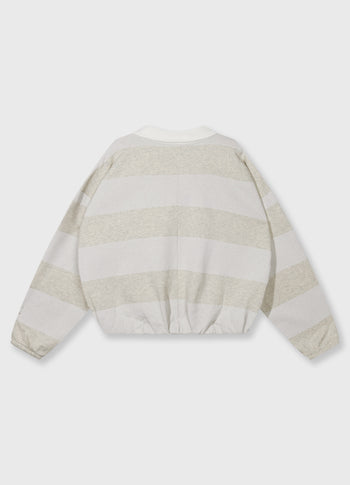Ballonsweater mit Streifen | soft white melee