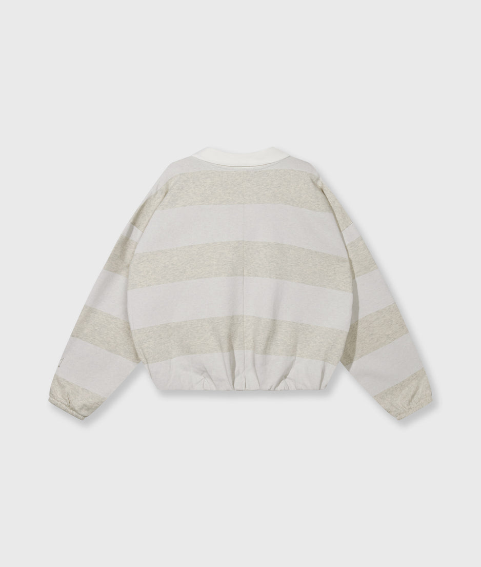 Ballonsweater mit Streifen | soft white melee