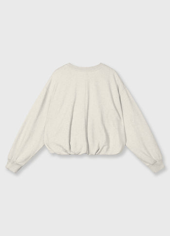 pleated sweater | soft white melee
