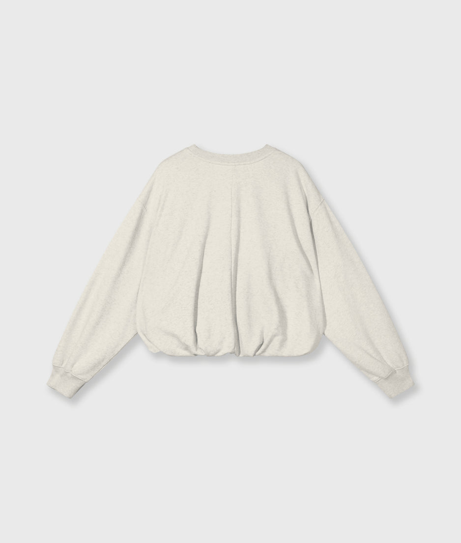 pleated sweater | soft white melee