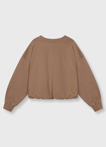 pleated sweater | light fudge