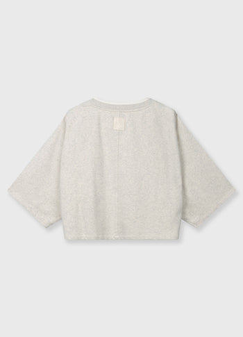 shoulder gathering tee | soft white melee