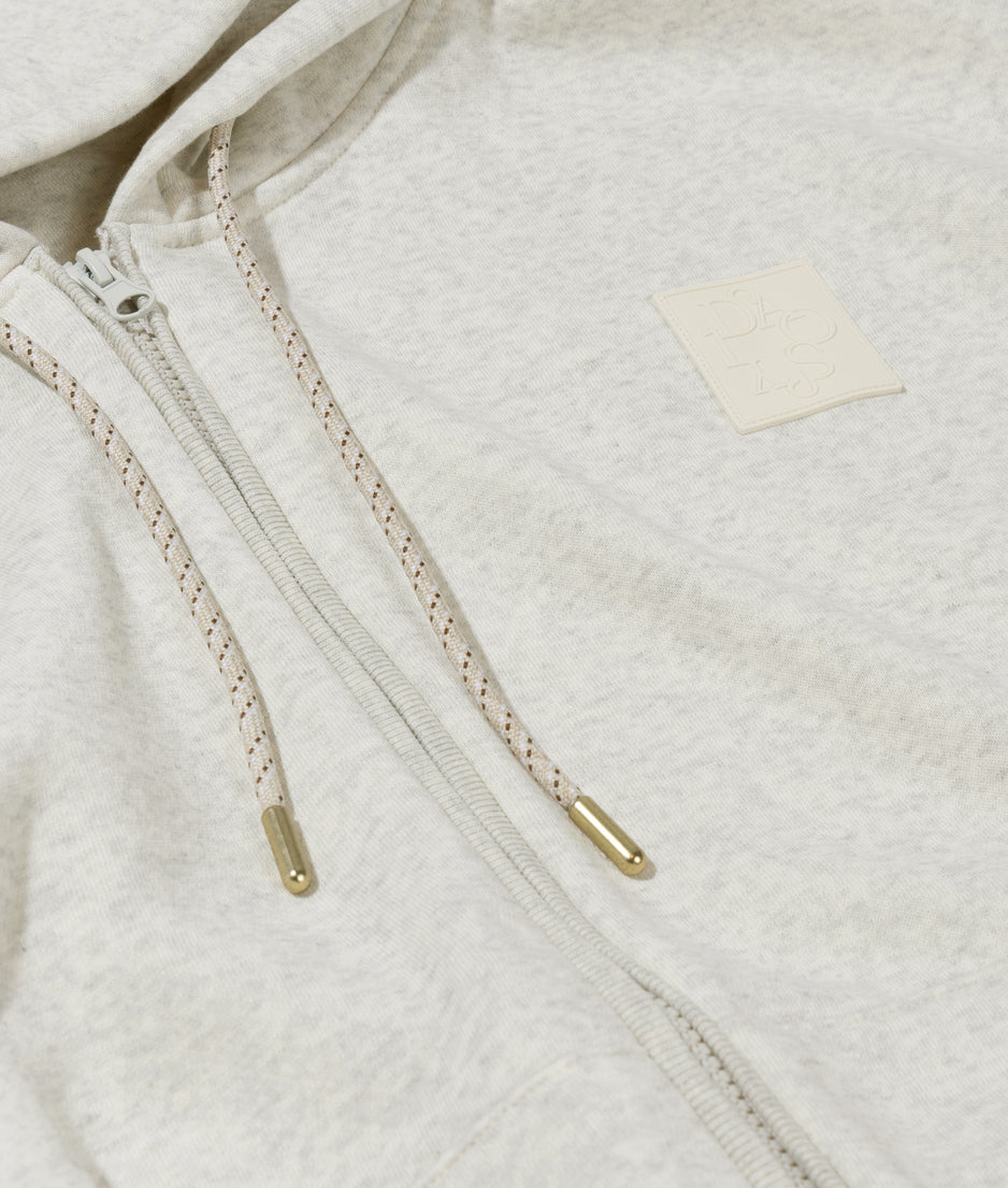 zip cardigan | soft white melee