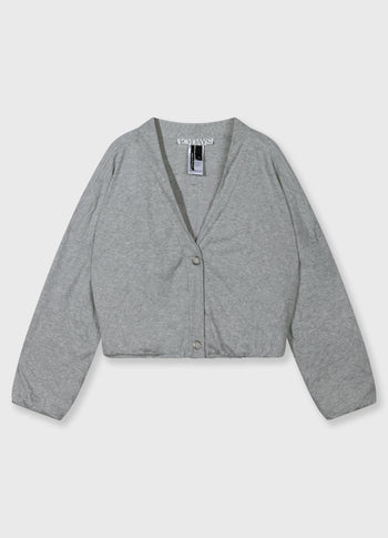soft rib cardigan | light grey melee