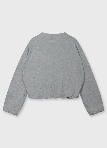 soft rib cardigan | light grey melee