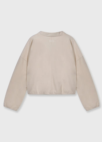 brushed baseball cardigan | powder