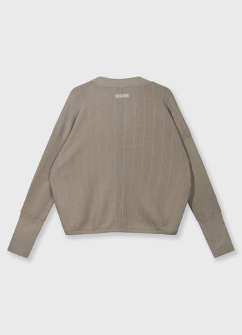 v-neck mesh cardigan | fog