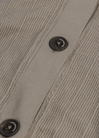 v-neck mesh cardigan | fog
