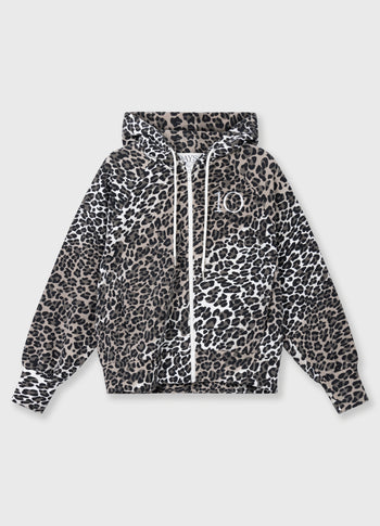 soft scuba hoodie leopard | ecru