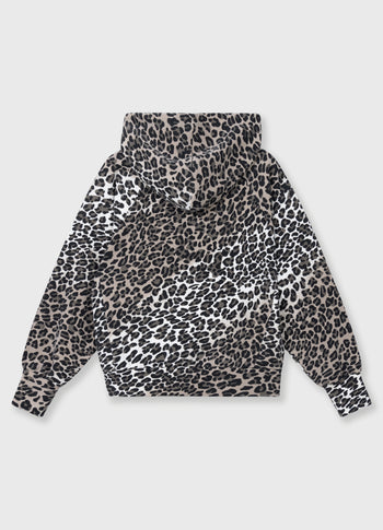 soft scuba hoodie leopard | ecru