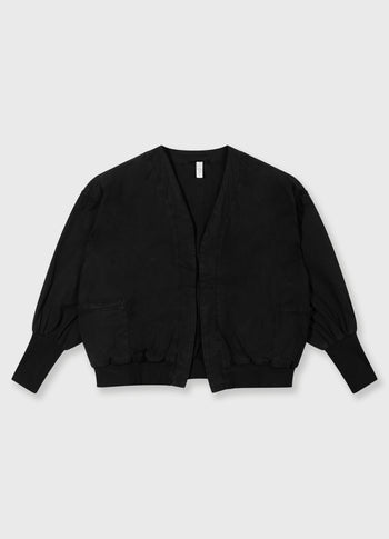 poplin bomber | black