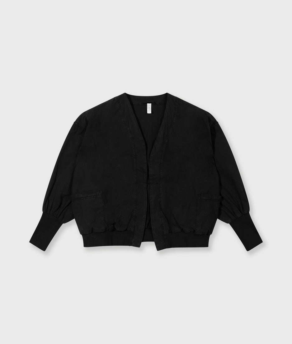poplin bomber | black