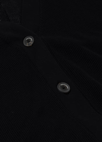 v-neck cardigan mesh | black