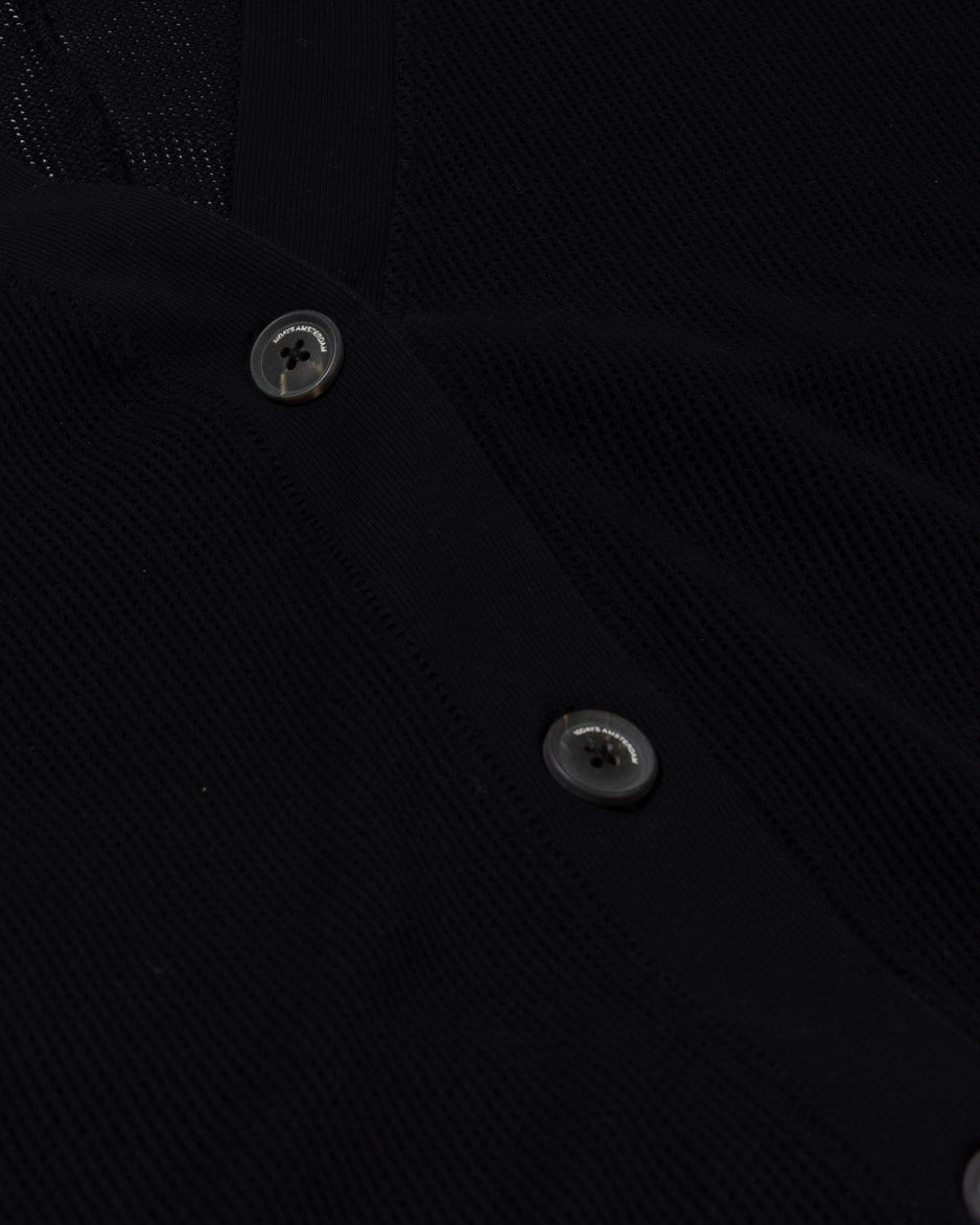 v-neck cardigan mesh | black