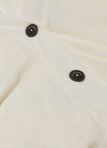 v-neck cardigan mesh | soft vanilla