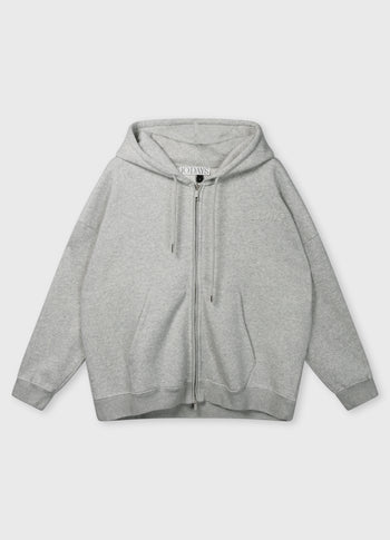 zip cardigan | light grey melee