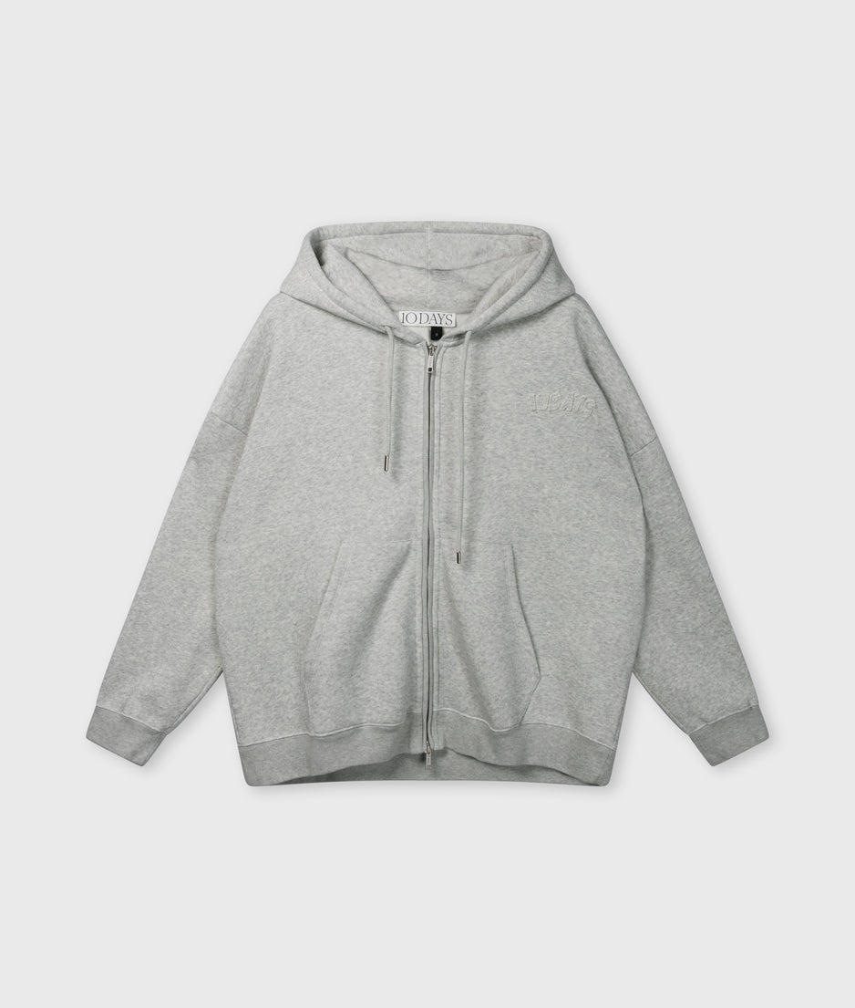 zip cardigan | light grey melee