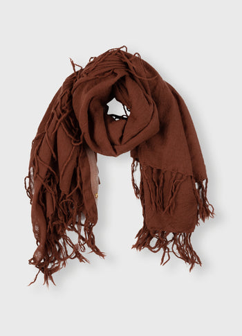 wool scarf | saddle brown